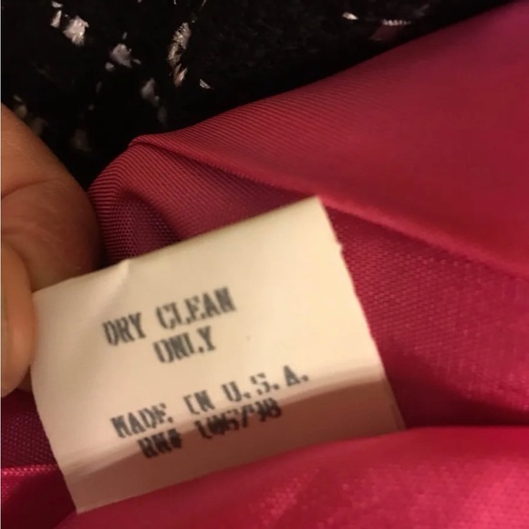 Women’s Blazer coat ‘Lily’ black white with pink Med vintage fitted made in USA - Picture 8 of 13